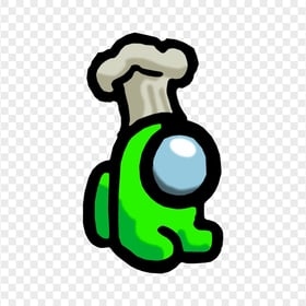 HD Lime Among Us Mini Crewmate Chef Hat PNG