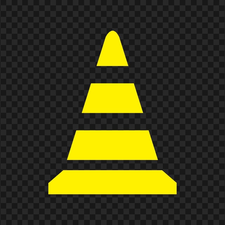 Yellow Traffic, Sport Cone Icon PNG