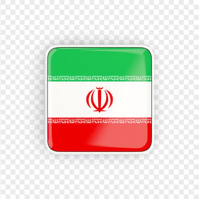 Square Iran Flag Button Icon PNG