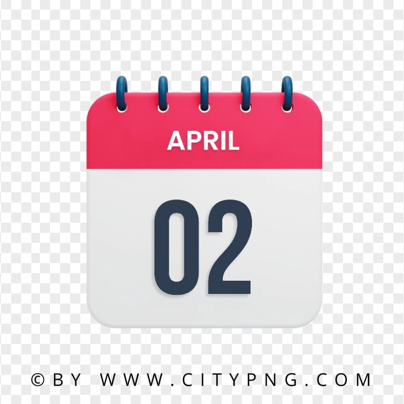 2 April Date Vector Calendar Icon HD Transparent Background