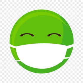 Green Emoji Face Feels Sick Wear Surgical Mask
