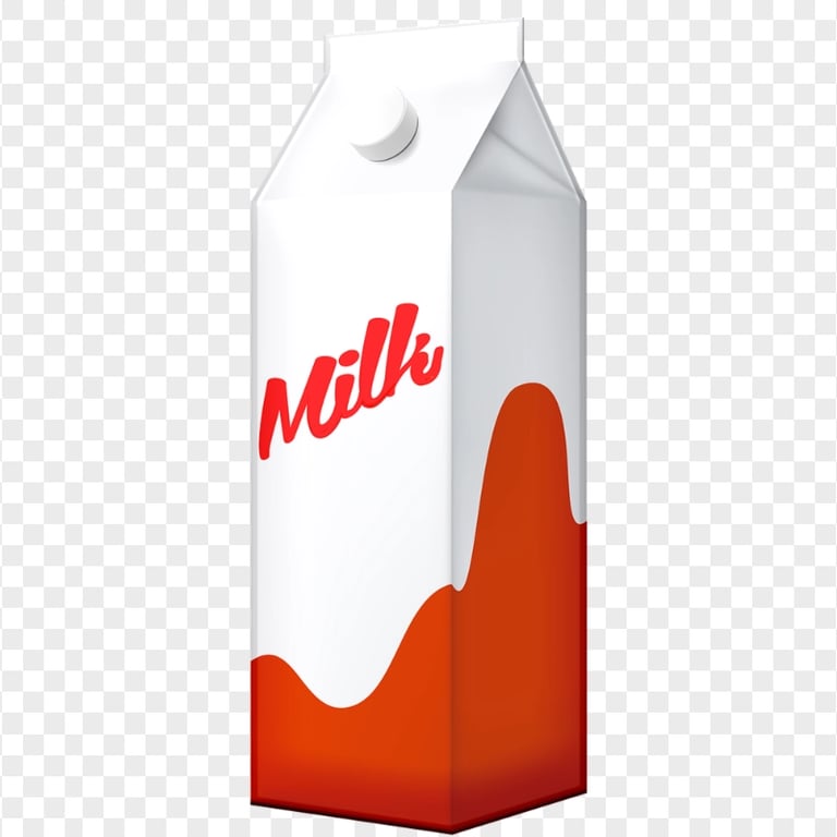 HD Orange & White Cartoon Milk Box PNG | Citypng