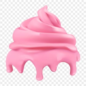 HD Pink Ice Cream Whipped Cream PNG