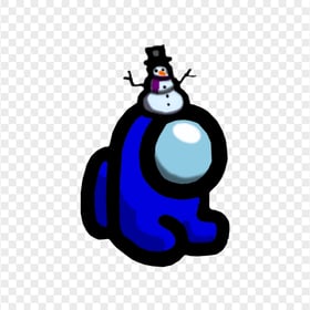 HD Blue Among Us Mini Crewmate Baby With Snowman Hat PNG