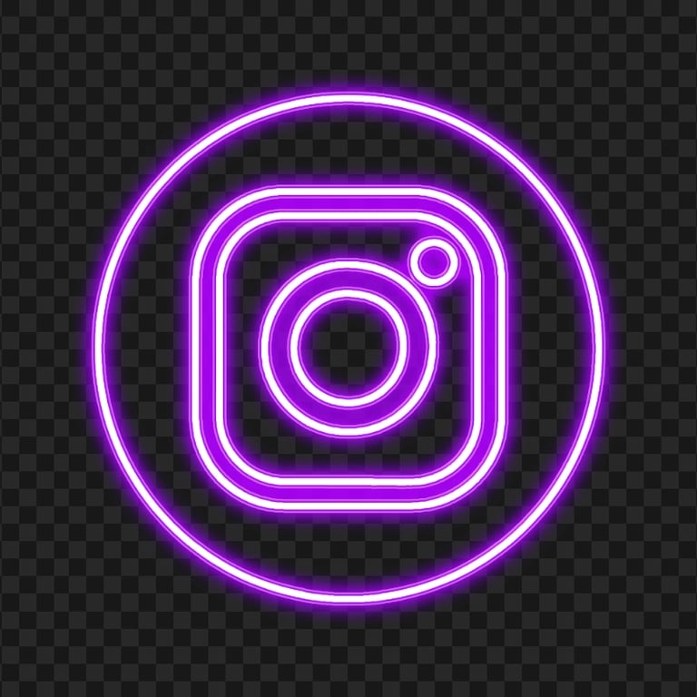 Purple Neon Instagram Logo Icon PNG