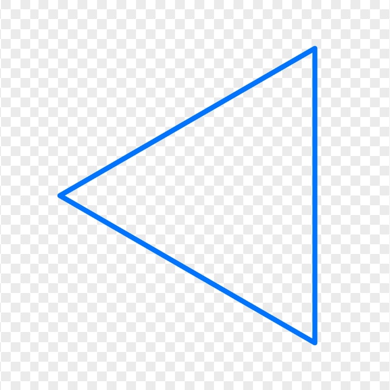 HD Blue Outline Left Triangle Transparent PNG