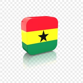 Square 3D Ghana Flag Icon