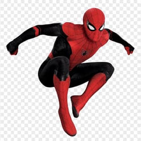 HD Black & Red Spiderman Jumping Cartoon PNG