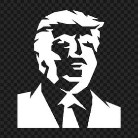 Donald Trump Portrait White Silhouette
