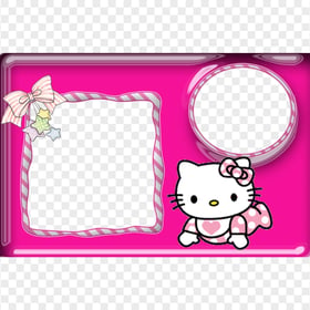 HD Adorable Hello Kitty Frame Template PNG