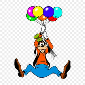 HD Goofy Holding Balloons Transparent PNG