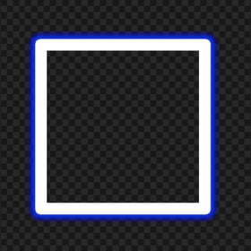 HD Blue Neon Square Frame Border PNG