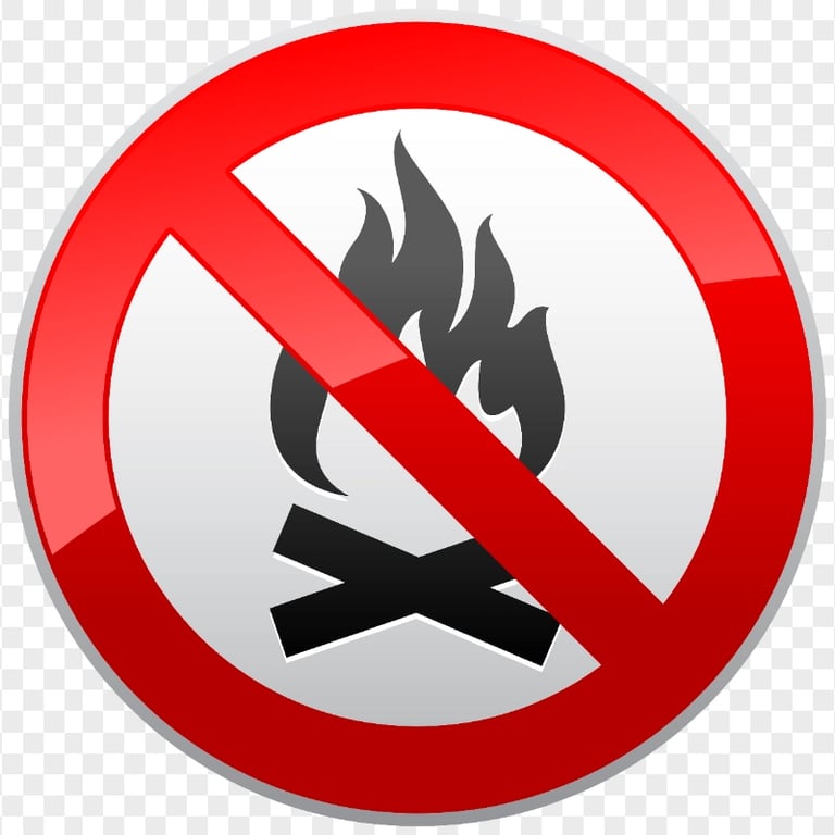 HD No Fire Signage Round Sign Illustration PNG