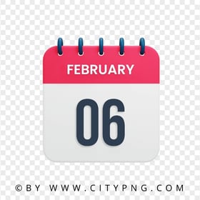 February 6th Date Vector Calendar Icon HD Transparent PNG