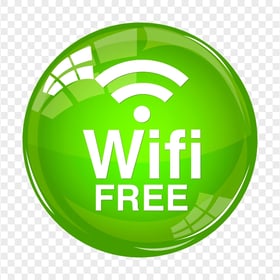 WIFI Free Round Green Logo Sign Transparent Background