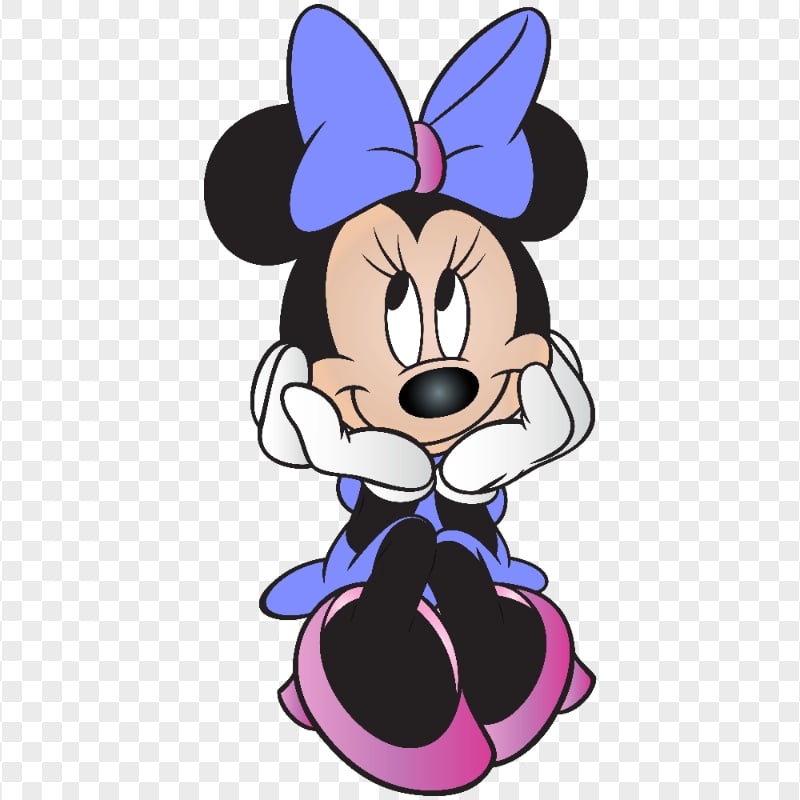 HD Minnie Mouse Purple Dress Cute Pose PNG