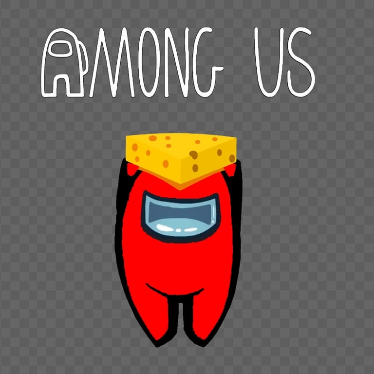 HD Cheese Red Among Us Character With Logo PNG