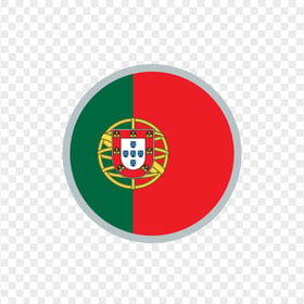 Circle Round Portuguese Portugal Flag Icon PNG