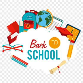 HD Illustration Back To School Supplies Logo PNG