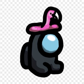 HD Black Among Us Mini Crewmate Character Baby With Flamingo Hat PNG