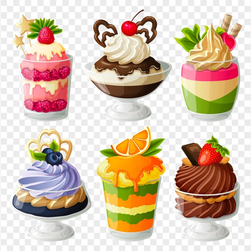 Cartoon Illustration Collection Of Ice Cream HD PNG