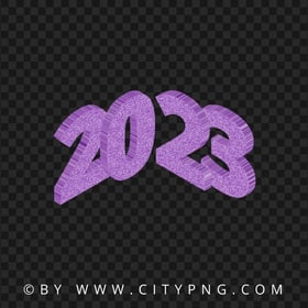 2023 Purple Glitter 3D Text HD Transparent PNG
