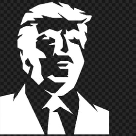 Donald Trump Portrait White Silhouette