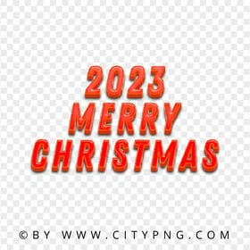 HD 2023 Merry Christmas Red Text PNG