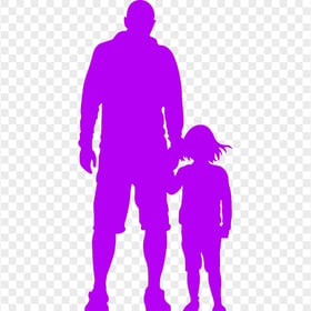 HD Purple Child And Father Silhouette PNG