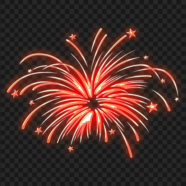 HD Red Glowing Fireworks Transparent PNG