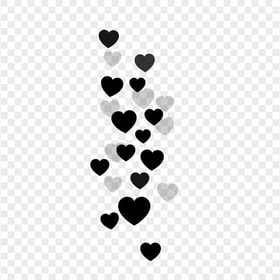 HD Black Floating Hearts PNG