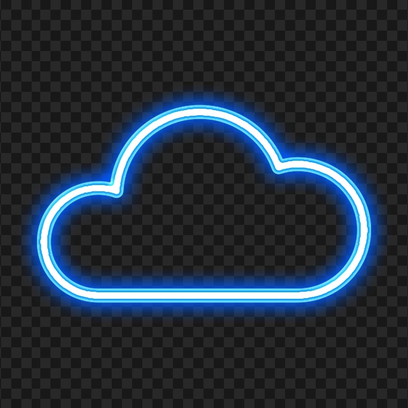 HD Blue Light Neon Cloud Icon PNG