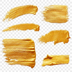 HD Group Of Gold Brush Strokes PNG