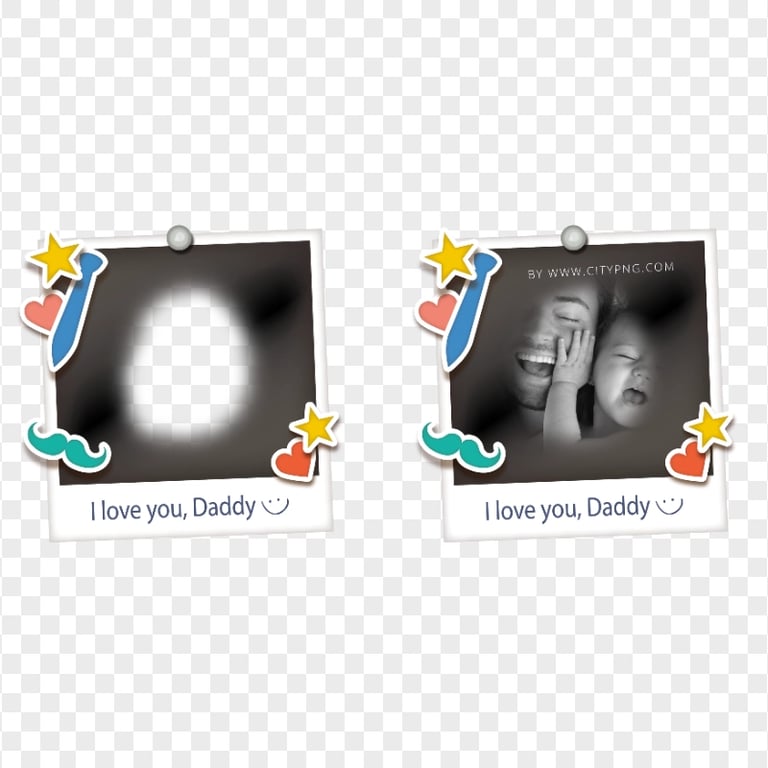 HD I Love You Daddy Picture Frame Mockup PNG