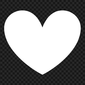 HD White Silhouette Heart Shape PNG