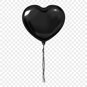 HD Single Black Heart Love Balloon PNG