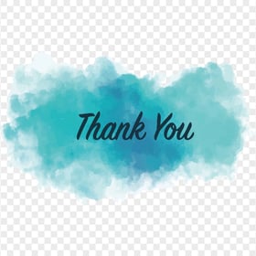 PNG Blue Watercolor Cloud Contains Thank You Word