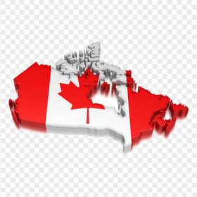 Canada Flag On 3D Map Download PNG