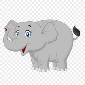 HD Gray Cartoon Cute Elephant Transparent PNG