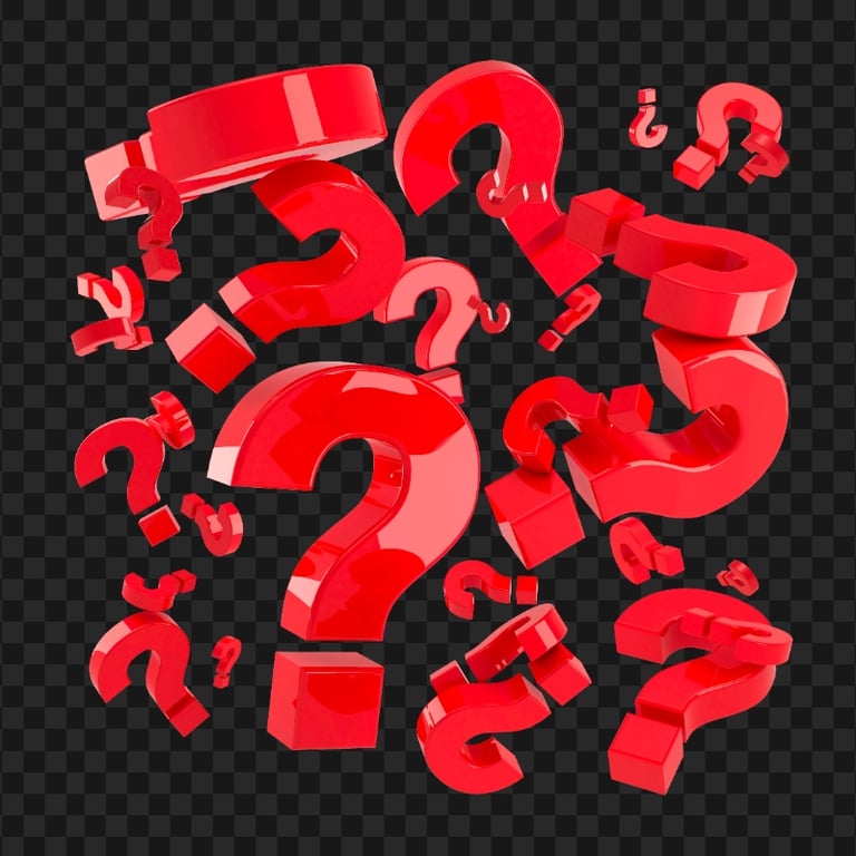 3D Red Question Marks Icons Pattern PNG | Citypng