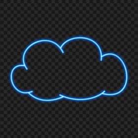 HD Clipart Blue Neon Cloud Icon PNG
