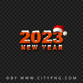 2023 Snowy Orange Logo With Santa Hat Download PNG