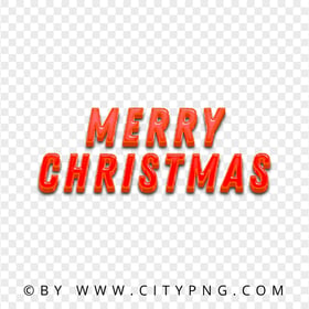 Red Merry Christmas Text Art Transparent PNG