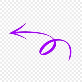 Transparent Purple Hand Drawn Doodle Arrow To Left