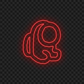 HD Red Neon Among Us Mini Crewmate Baby Character PNG