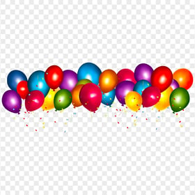 Party Balloons Confetti Illustration PNG