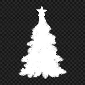 HD White Decorated Christmas Tree Clipart Silhouette Shape PNG