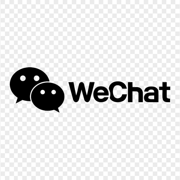 Black WeChat Logo With Messages Bubbles Icon
