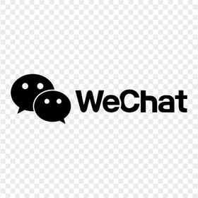 Black WeChat Logo With Messages Bubbles Icon