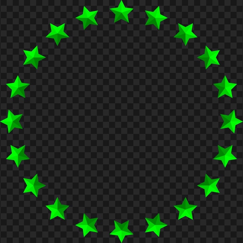 PNG Circle Stars Green Border Frame